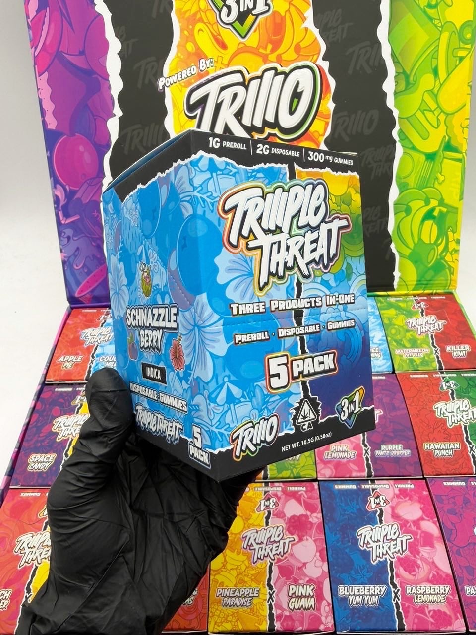 TRIPLE THREAT 2G DUAL DISPOSABLE by TRIO W/GUMMIES + PREROLL