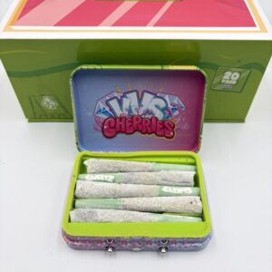 Colorful candy-themed packaging of SWEETZ Pixie Sticks Pre Rolls showing five mini pre-rolls in a 3.5g pack