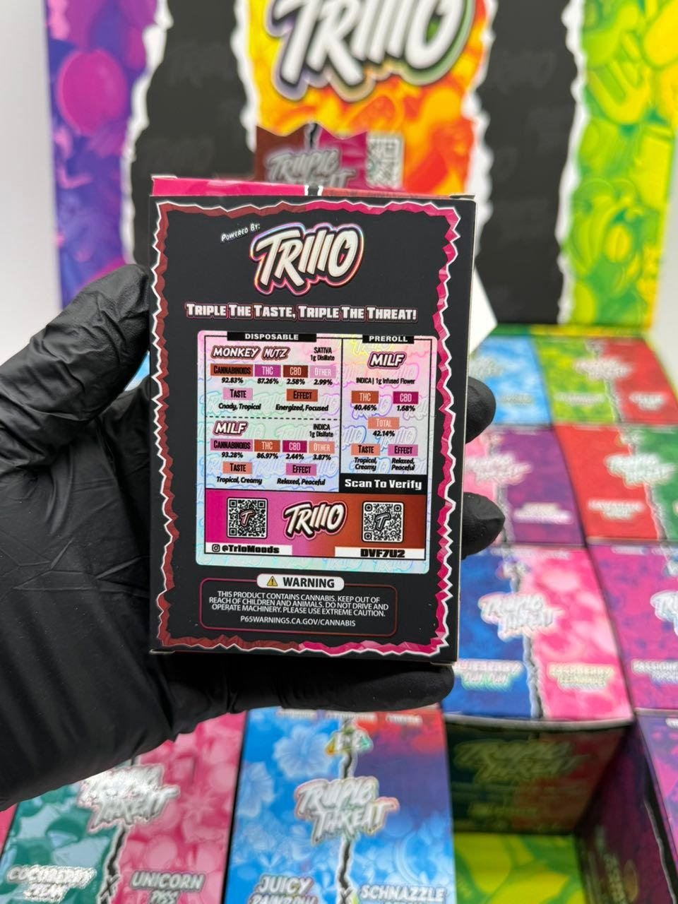 Triio Triiiple Threat Disposable 2G + 1G Pre-Roll + 300 MG gummies - Image 6