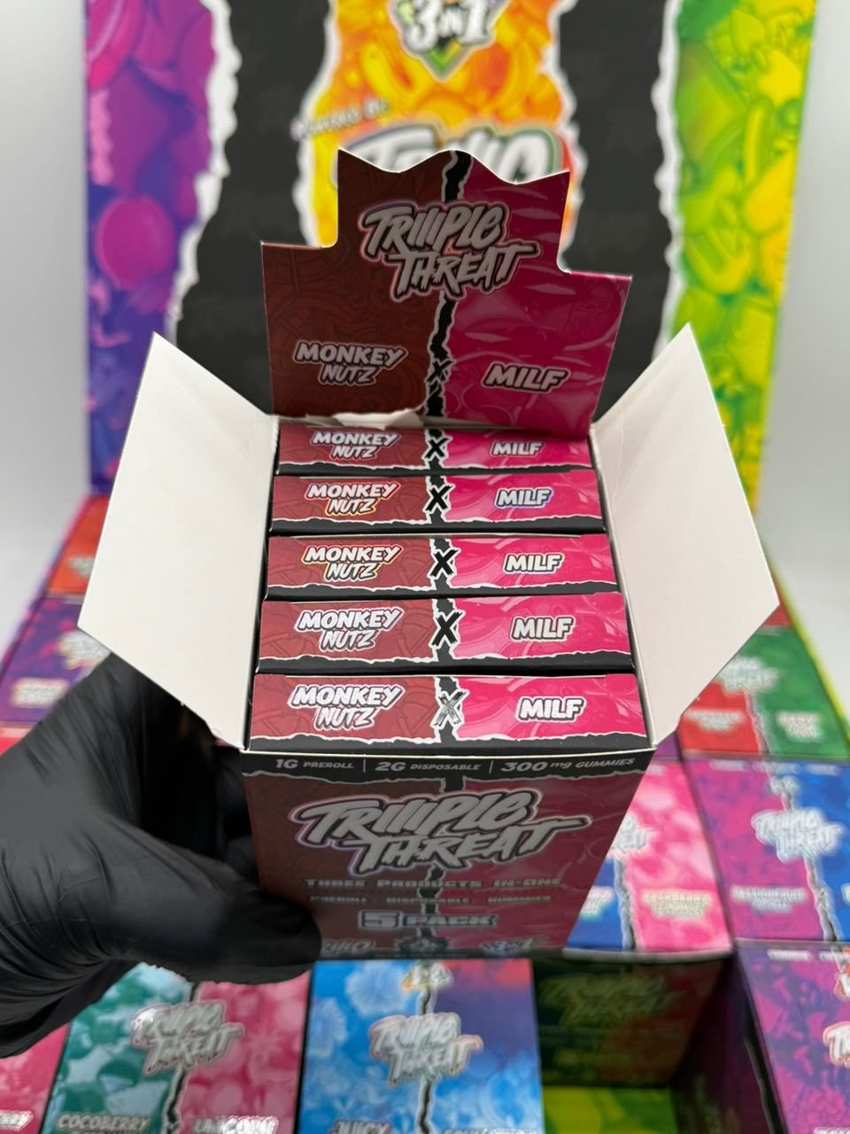 Triio Triiiple Threat Disposable 2G + 1G Pre-Roll + 300 MG gummies - Image 7